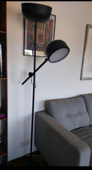 Lámpara de pie negra metal Habitat 185cm