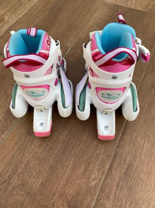 Patines infantiles rosas y blancos