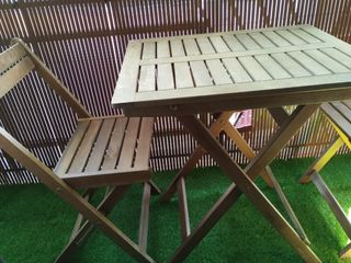 2 Sillas y Mesa Terraza Ikea Madera