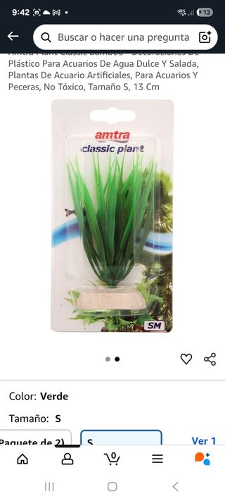 Pecera portátil + 2 plantitas decorativas