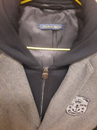 Americana Zara con capucha hombre gris