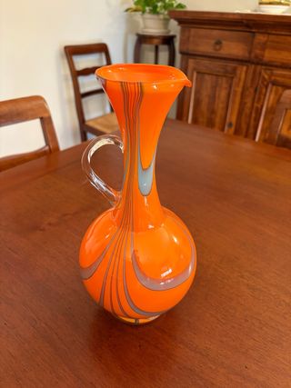 Vaso vintage in vetro arancione