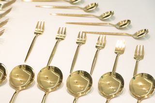 Set Posate Acciaio Inox Dorate - 30 Pezzi NUOVE