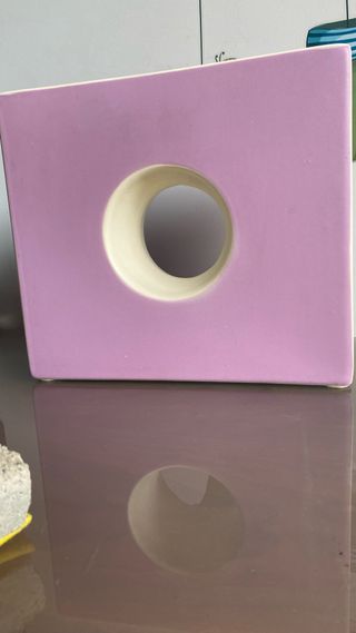 Jarrón Zara Cerámica Morado y Beige