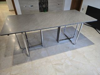 Mesa de comedor gris 180x80x75 cm