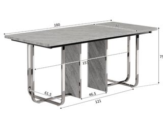 Mesa de comedor gris 180x80x75 cm