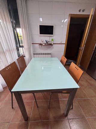 Mesa de cristal extensible 120-170cm