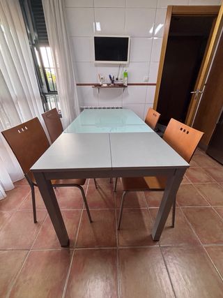 Mesa de cristal extensible 120-170cm