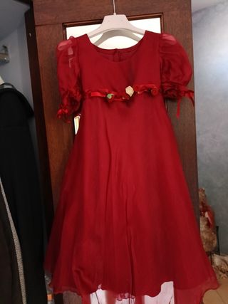 Vestito elegante bambina cerimonia rosso