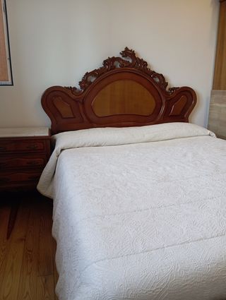 Cama Clásica Madera Maciza 135cm