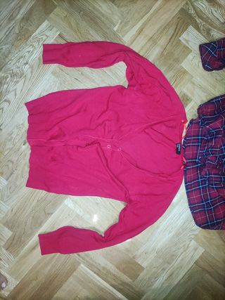 Camisa cuadros roja y chaqueta roja Talla M