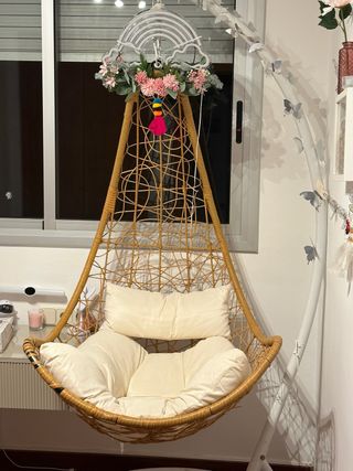 Sillón Colgante Ratán Beige