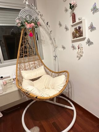 Sillón Colgante Ratán Beige