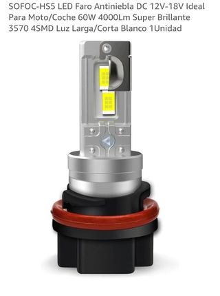 2 bombillas LED HS5 Blanca 60W 4000Lm