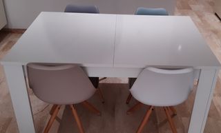 Mesa extensible madera blanca