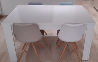 Mesa extensible madera blanca