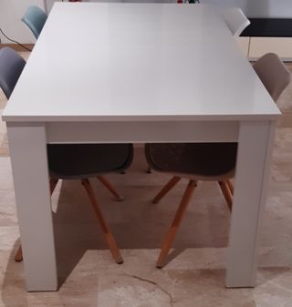 Mesa extensible madera blanca
