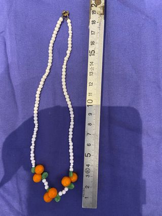 Collana anni '80 perle bianche e arancio