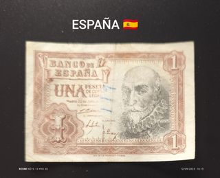 Billete 1 Peseta Banco de España