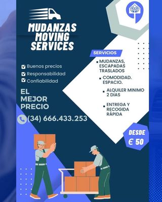 MUDANZAS , PORTES pequeños al mejor precio zonal
