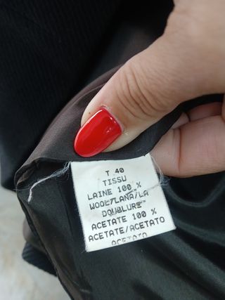 Chaqueta Lana Negra Talla 40 Mujer