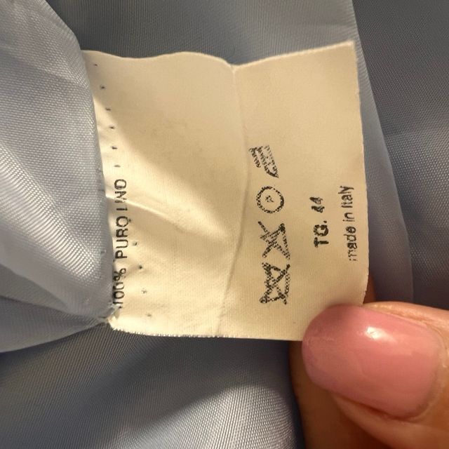 Hermosa falda midi azul vintage 100% lino