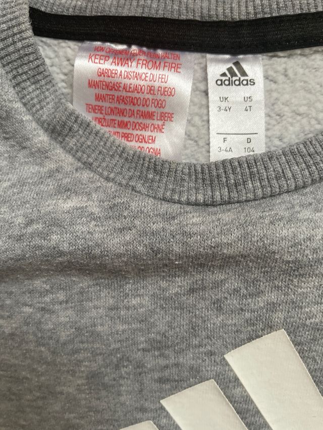 Chándal Adidas Unisex Talla 4 Gris y Negro