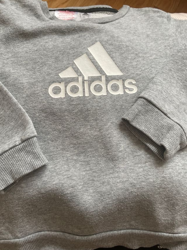 Chándal Adidas Unisex Talla 4 Gris y Negro
