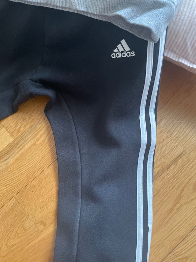 Chándal Adidas Unisex Talla 4 Gris y Negro