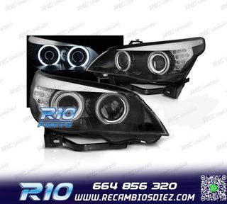 FAROS XENON BMW E60 05-07 OJOS ANGEL CCFL FONDO NEGRO
