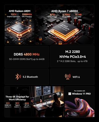 ☆ Mini PC ACEMAGIC Matrix M1 Ryzen 7 6800H
