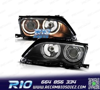 FAROS BMW E46 01-05 OJOS ANGEL FONDO NEGRO