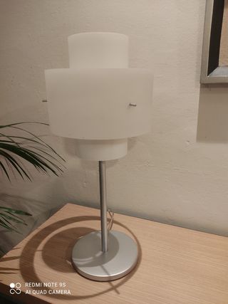 Lámpara de mesa moderna plata, cristal ..