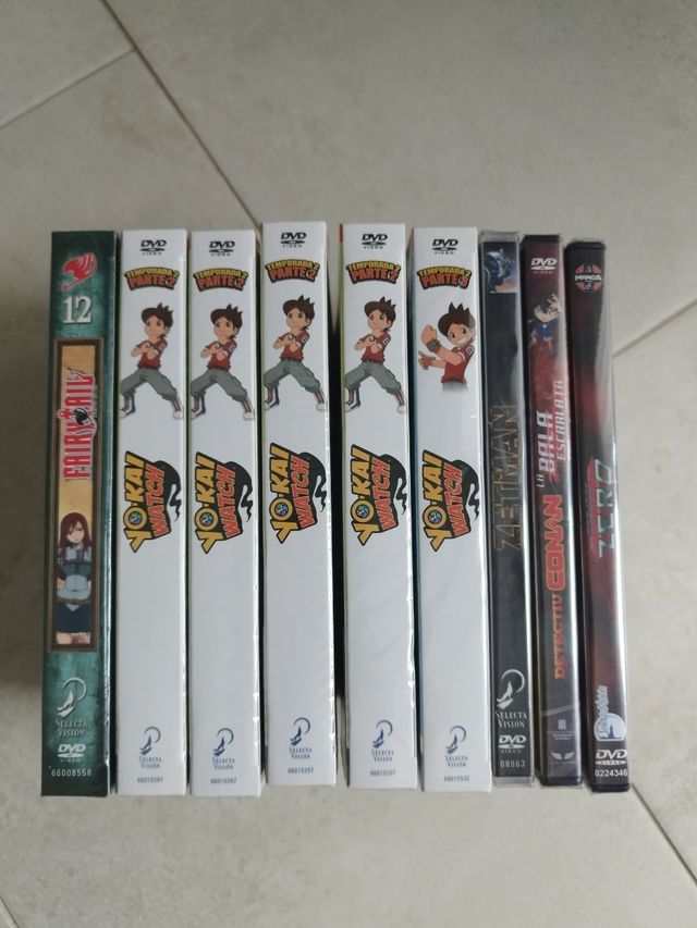 Lote 9 DVDs Anime (Español) Todos precintados.