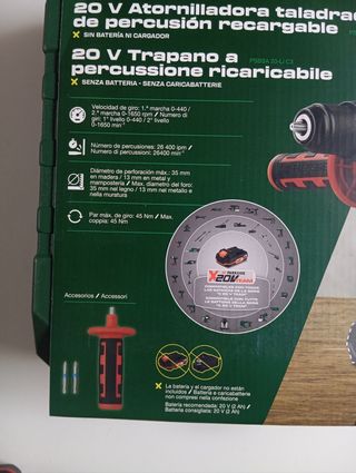 Taladro Percutor Parkside con batería y cargador