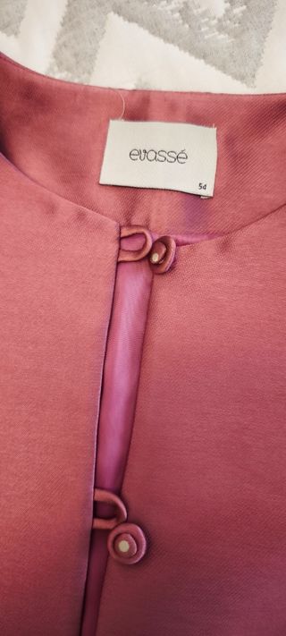 Evassé Vestido Talla 54 Rosa con lunares