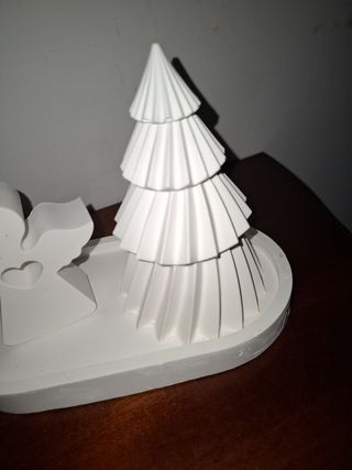 Creazione in resina angelo e albero e vassoio