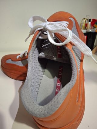 Zapatillas Prada Cuero T.41 Naranja. Negociable 