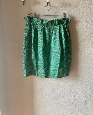 Falda vintage verde y marrón