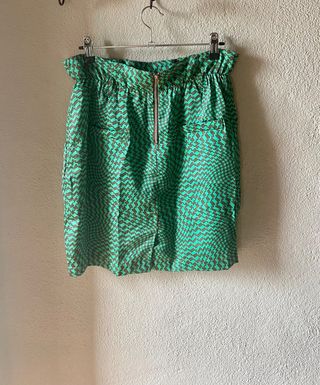 Falda vintage verde y marrón