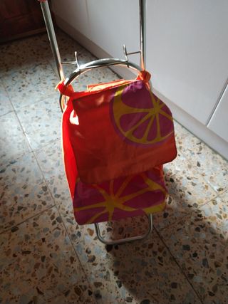 Carro de compra plegable naranja