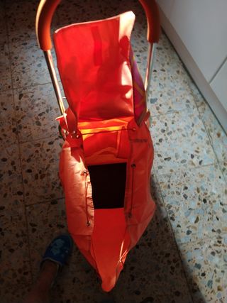 Carro de compra plegable naranja