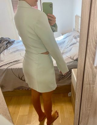 Vestido blazer de Zara verde menta 