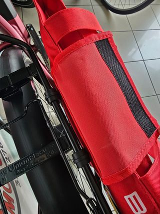 Borsa da bici con stampa tropicale col. Rosso
