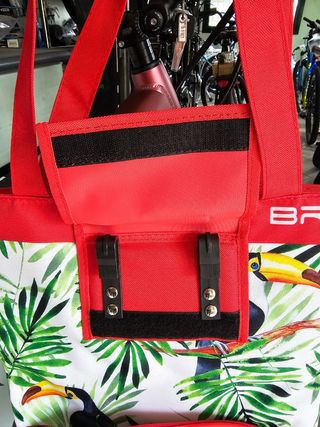 Borsa da bici con stampa tropicale col. Rosso