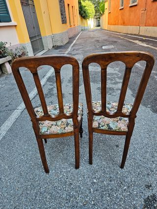 Coppia sedie milanesi antiche noce epoca 1870/80