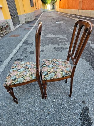 Coppia sedie milanesi antiche noce epoca 1870/80