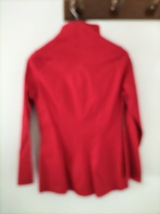 Camisa roja cuello Mao algodón y lana