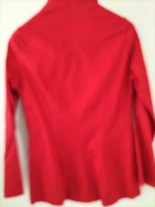 Camisa roja cuello Mao algodón y lana