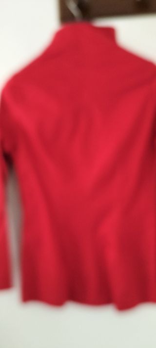 Camisa roja cuello Mao algodón y lana